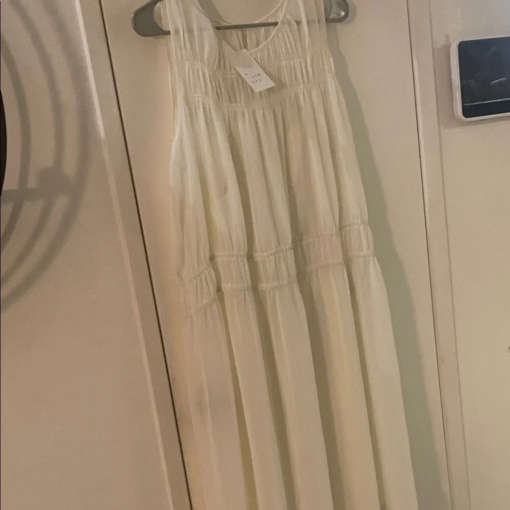 Sheer Chiffon Ivory Maxi Dress - Picture 5 of 11